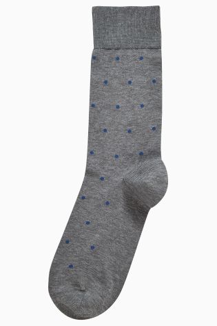 Signature Grey/Blue Dot Socks